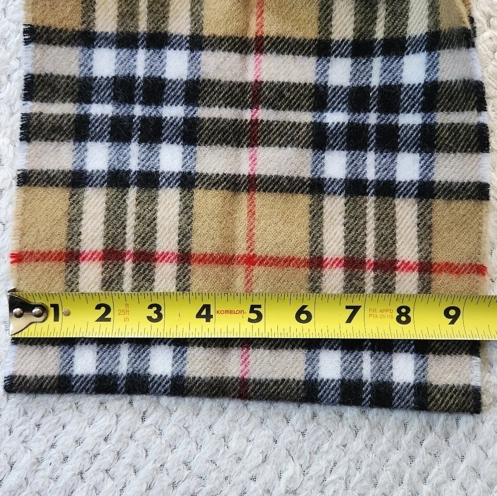 New Thomson Camel Tartan Plaid 100% Wool Fringe Scarf James Pringle Weavers